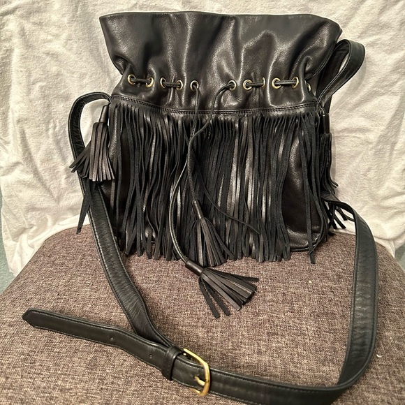 YSL Small Black Leather Fringe - Picture 3 of 8